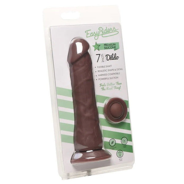 Easy Riders 7" Silicone Dildo - Dark - US Stores
