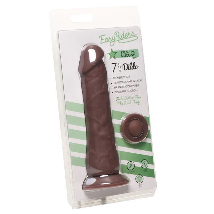 Easy Riders 7" Silicone Dildo - Dark - US Stores