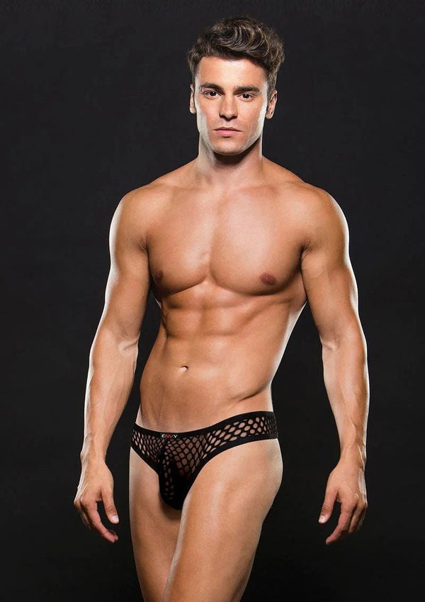 Envy Modern Fishnet Thong - Large/xlarge - Black - US Stores