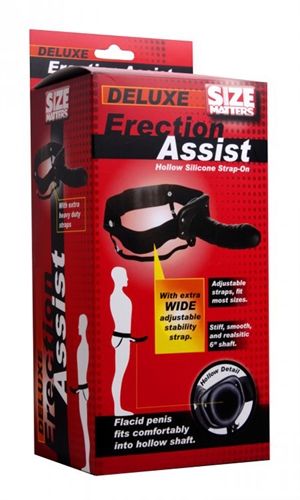 Erection Assist Hollow Strap on - Black - US Stores
