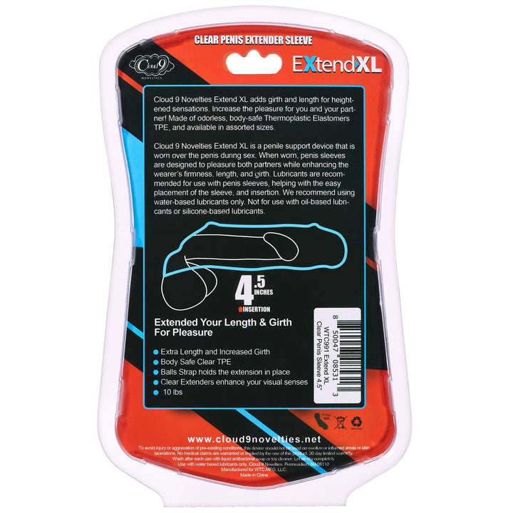 Extend XL Penis Sleeve 4.5" - Clear - US Stores