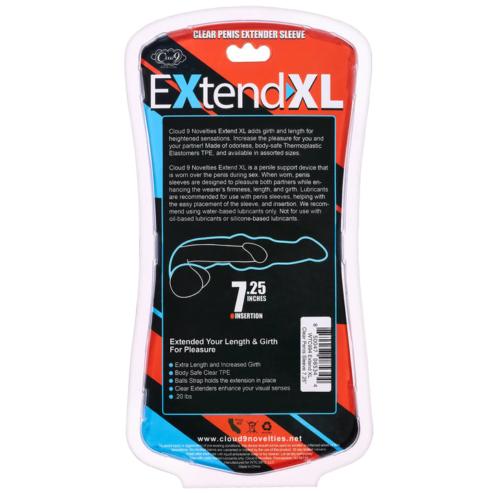 Extend XL Penis Sleeve 7.25" - Clear - US Stores