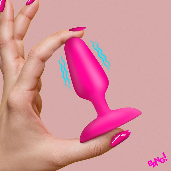 Flexible Vibrating Silicone Butt Plug - Pink - US Stores