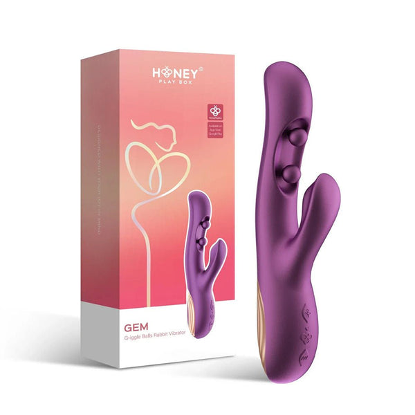 Gem - App Control G - Iggle Balls Rabbit Vibrator - Purple - US Stores