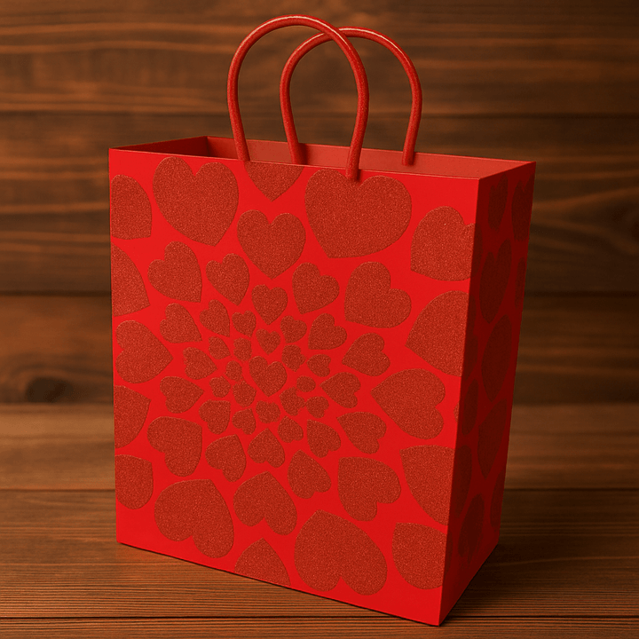 Glitter Heart Gift Bag - Red - US Stores