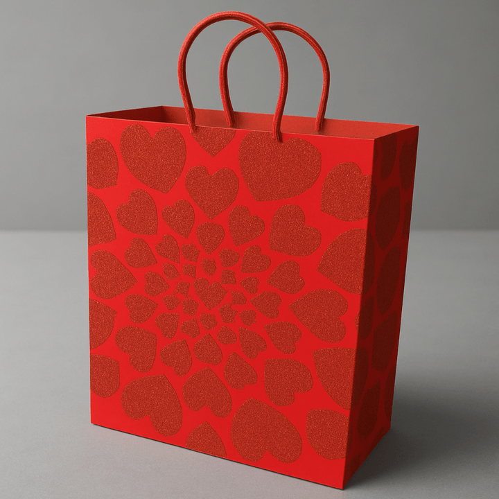 Glitter Heart Gift Bag - Red - US Stores