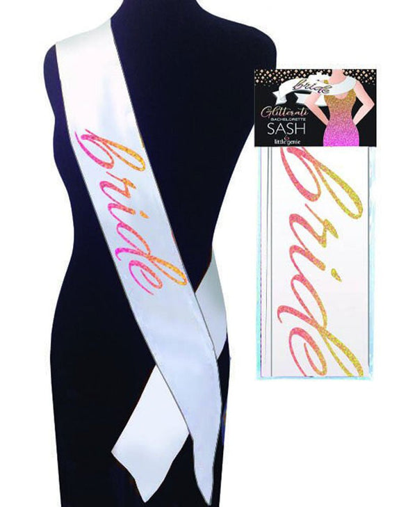 Glitterati Bride Sash - White - US Stores