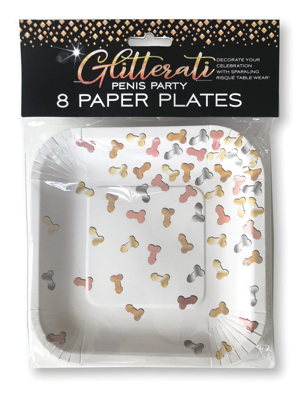 Glitterati Penis Party Paper Plates - 8 Count - US Stores