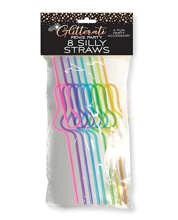 Glitterati Silly Penis Straws 8 Ct - US Stores