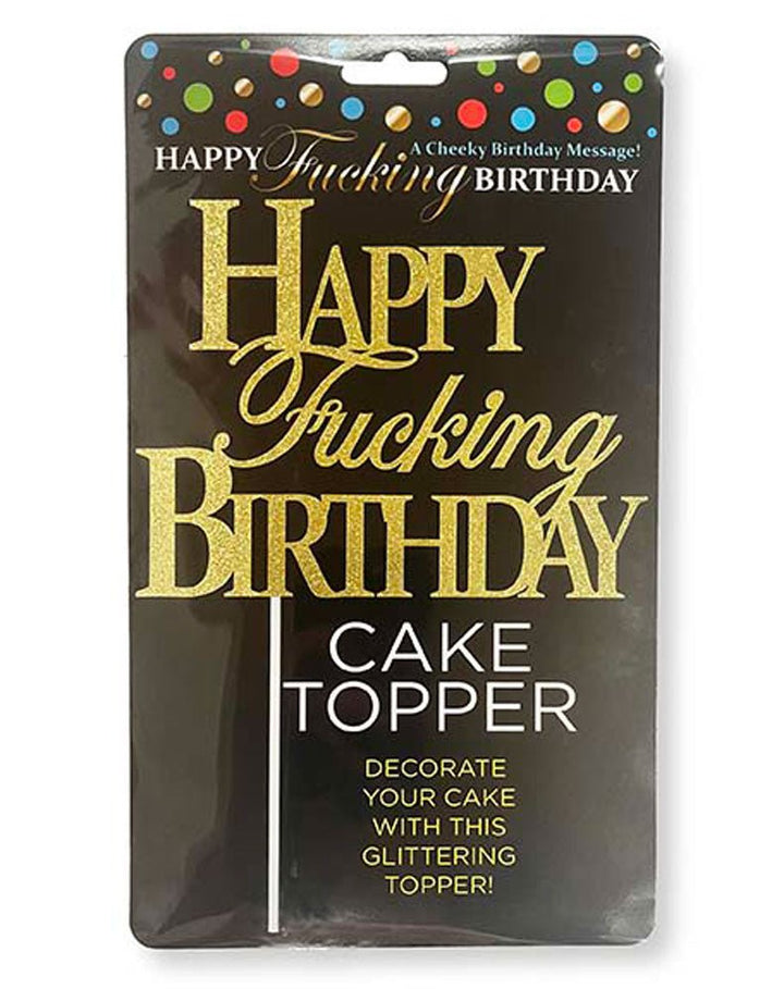 Happy Fucking Birthday Cake Topper - Gold - US Stores