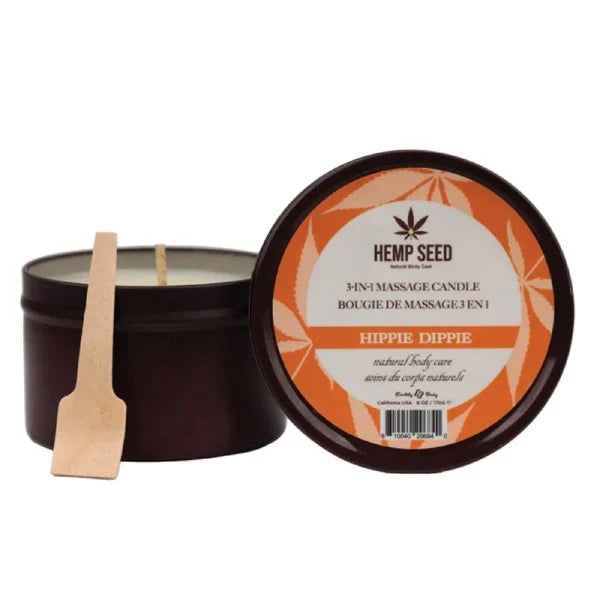 Hemp Seed 3 - in - 1 Massage Candle - Hippie Dippie 6oz - US Stores