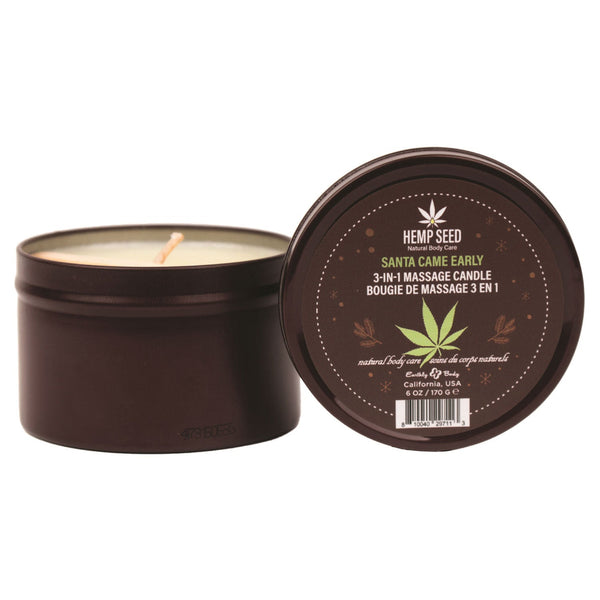 Hemp Seed 3 in 1 Massage Candle Santa Came Early - 6oz - US Stores