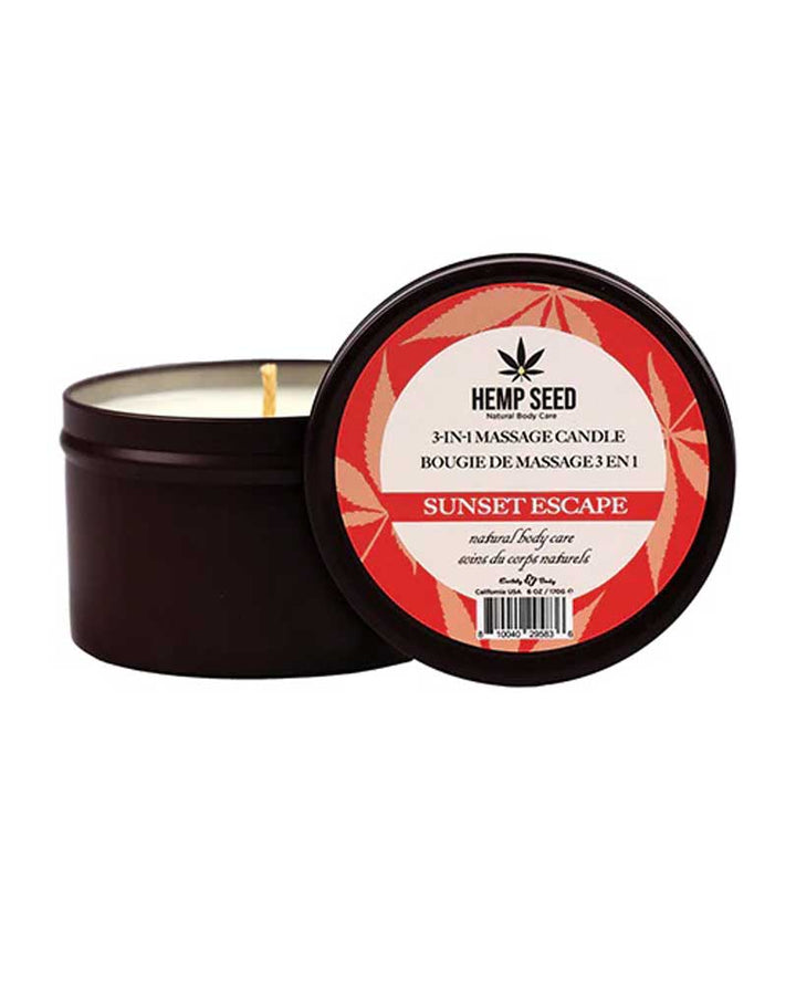 Hemp Seed 3 - in - 1 Massage Candle - Sunset Escape 6 Oz - US Stores