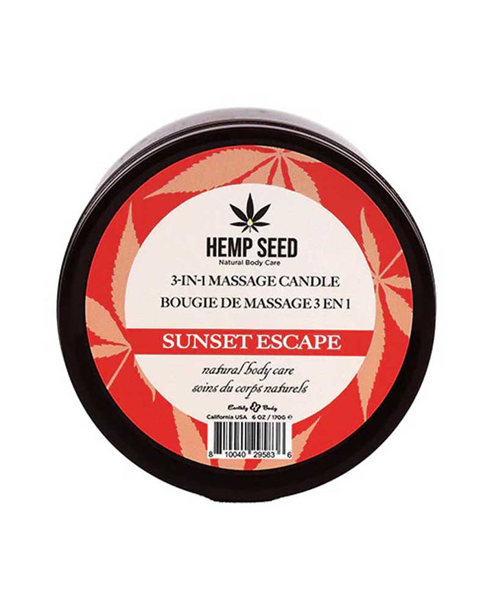 Hemp Seed 3 - in - 1 Massage Candle - Sunset Escape 6 Oz - US Stores