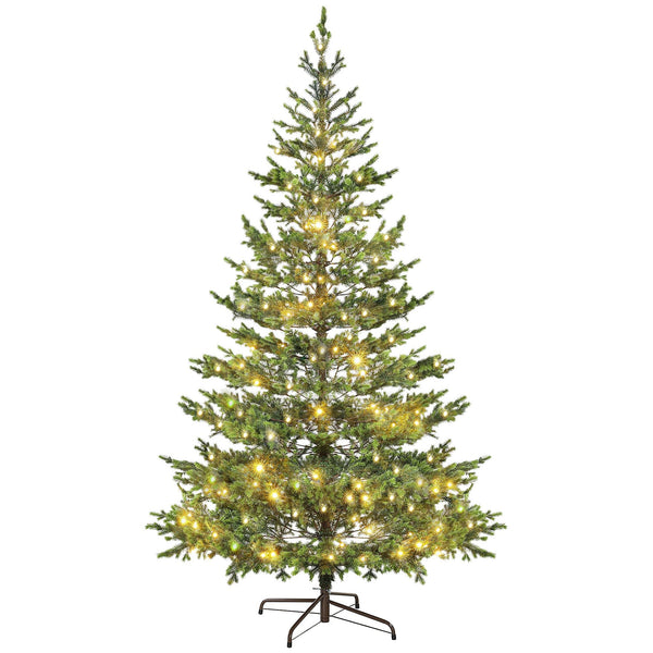HOMCOM 9ft Artificial Lit Christmas Tree, Sparse Cedar Tree w/ LED Lights & 4306 Tips, Includes Stand, Perfect for Home Office Holiday - US Stores