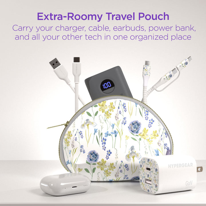 HyperGear TECHcessories | 30W USB - C PD Charging Kit with Travel Pouch | Floral - US Stores