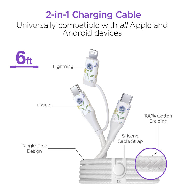 HyperGear TECHcessories | 30W USB - C PD Charging Kit with Travel Pouch | Floral - US Stores