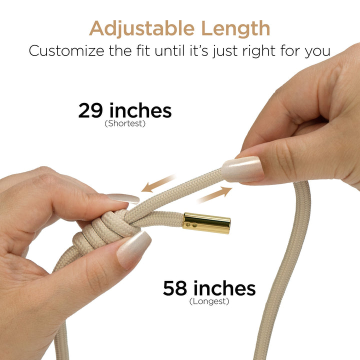 HyperGear TECHcessories | Universal Crossbody Phone Strap | Sand Braided Rope - US Stores