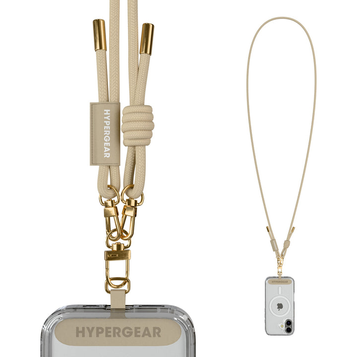 HyperGear TECHcessories | Universal Crossbody Phone Strap | Sand Braided Rope - US Stores