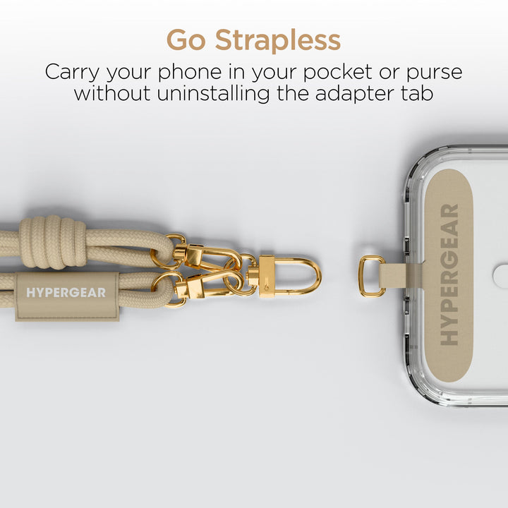 HyperGear TECHcessories | Universal Crossbody Phone Strap | Sand Braided Rope - US Stores