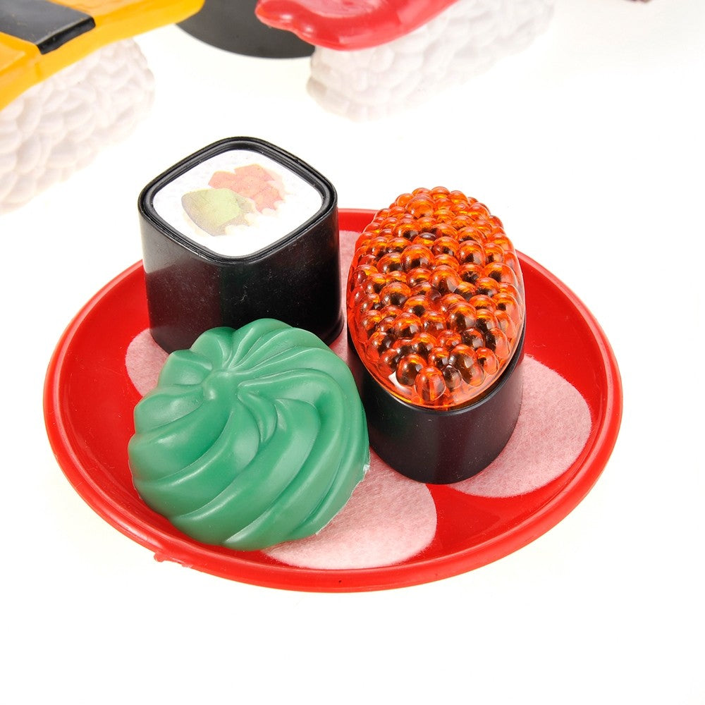 Side angle view of the compact toy bento box container for easy storage