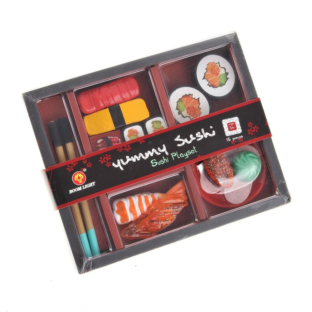 Children toy sushi dinner set with chopsticks and dining accessories