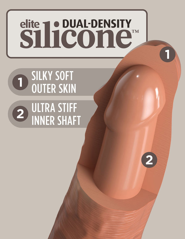 King Cock Elite 6 Inch Silicone Dual Density Cock - Tan - US Stores