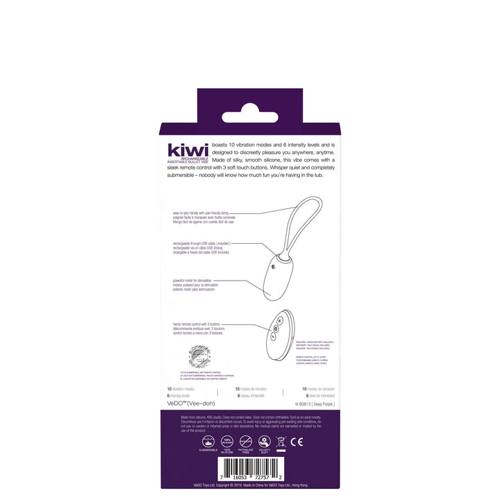 Kiwi Rechargeable Insertable Bullet - Deep Purple - US Stores