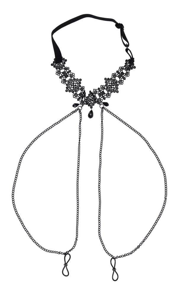 Lace Collar With Nipple Ties - US Stores