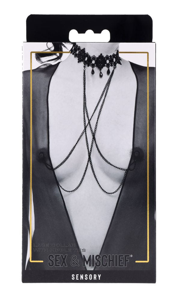Lace Collar With Nipple Ties - US Stores