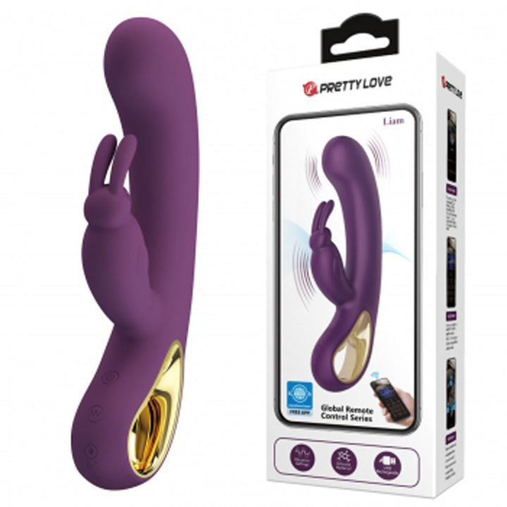 Liam Global App Control Rabbit Vibrator - Purple - US Stores