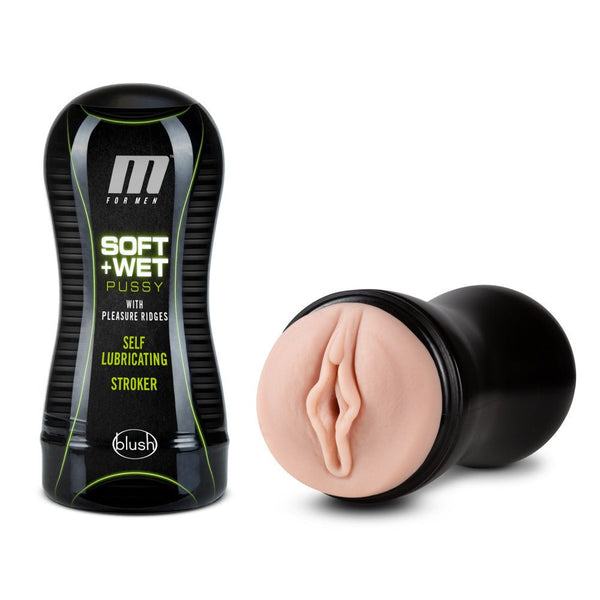 M for Men - Soft and Wet - Pussy With Pleasure Ridges - Self Lubricating Stroker Cup - Vanilla - US Stores