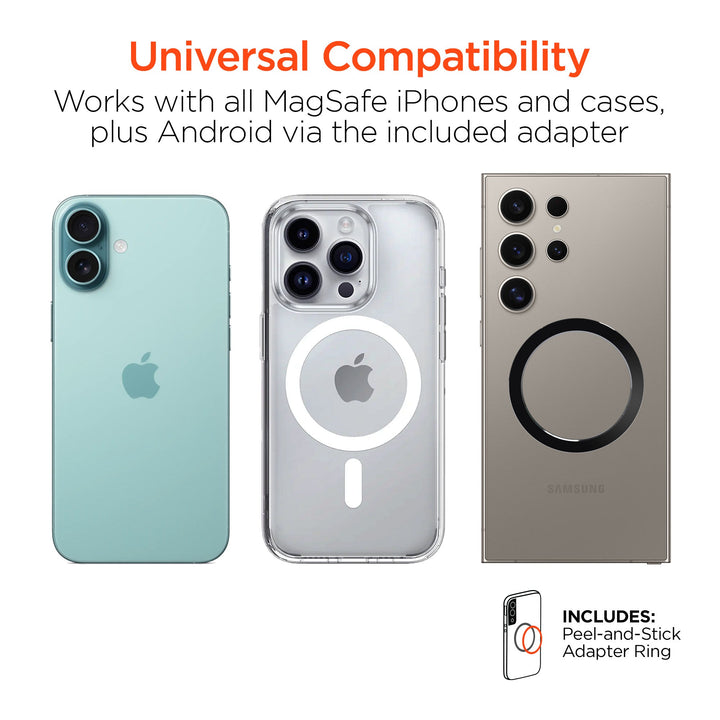 Mag Vac Magnetic Phone Mount with Vacuum Suction Cup Base | Multi - Surface | Black - US Stores