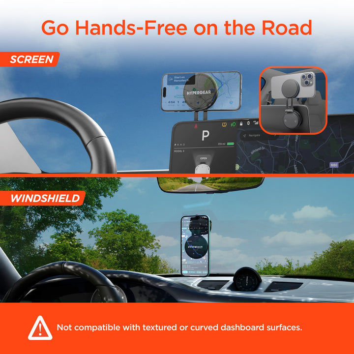 Mag Vac Magnetic Phone Mount with Vacuum Suction Cup Base | Multi - Surface | Black - US Stores