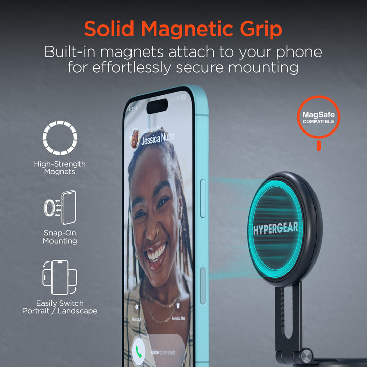 Mag Vac Magnetic Phone Mount with Vacuum Suction Cup Base | Multi - Surface | Black - US Stores