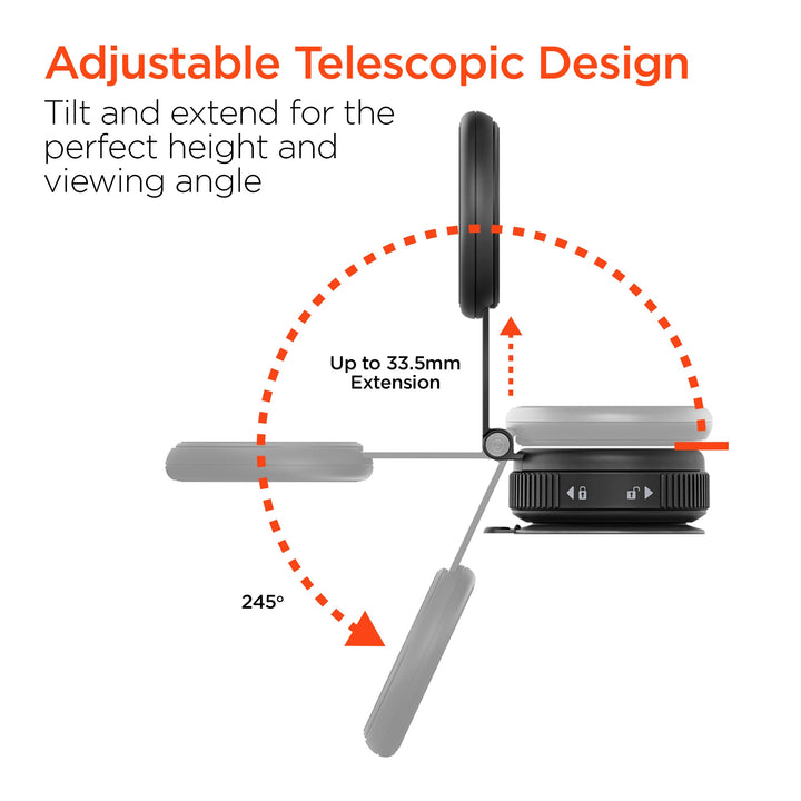 Mag Vac Magnetic Phone Mount with Vacuum Suction Cup Base | Multi - Surface | Black - US Stores