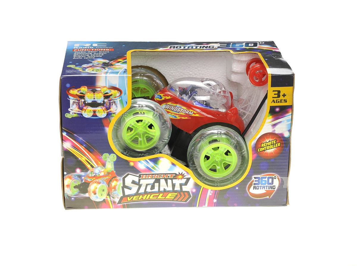 RC Twister Stunt Car with LED Lights & Music – Red