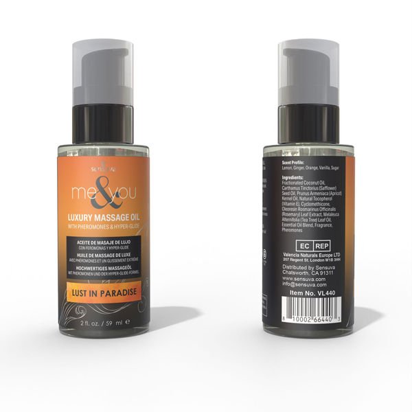 Me and You Massage Oil Lust in Paradise 2oz Pheromone Infused - US Stores
