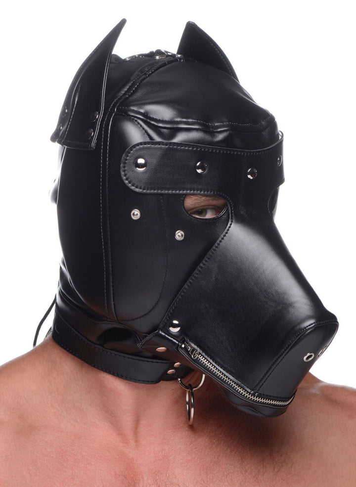 Muzzled Universal BDSM Hood With Removable Muzzle - US Stores
