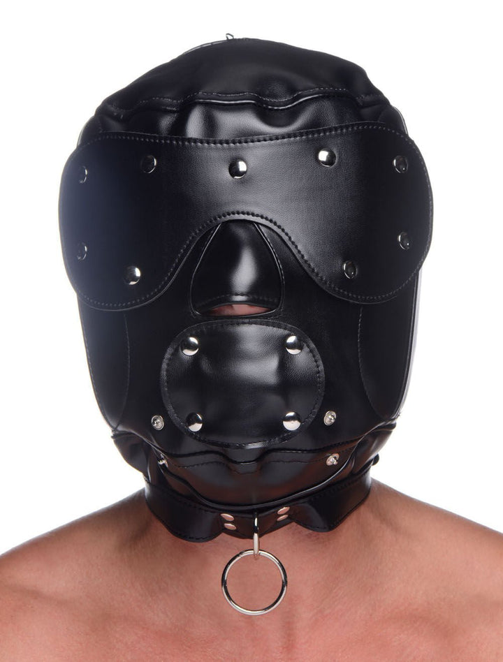 Muzzled Universal BDSM Hood With Removable Muzzle - US Stores