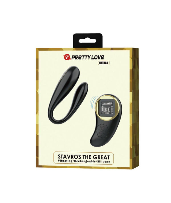 Nathan Double Pleasure Remote Control Vibrator - Black - US Stores