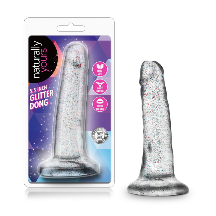 Naturally Yours - 5.5 Inch Glitter Dong - Sparkling Clear - US Stores