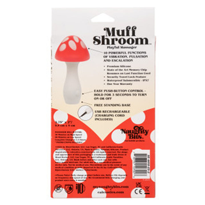 Naughty Bits Muff Shroom Playful Massager - Red - US Stores