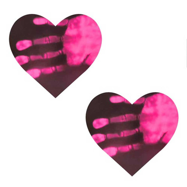 Neon Pinky Tink Temperature Reactive Heart Nipple Cover Pasties - US Stores