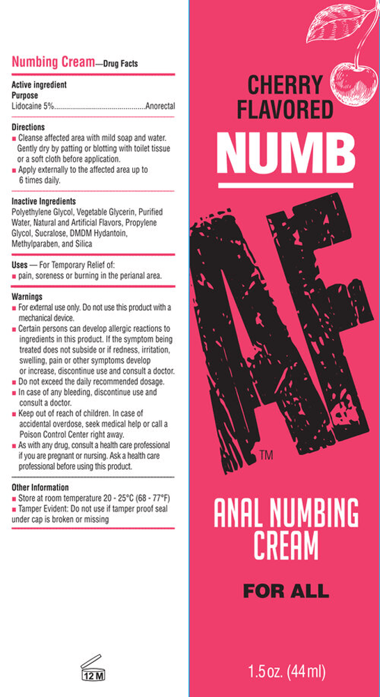 Numb Af - Anal Desensitizer Gel - Cherry - 1.5 Fl Oz - US Stores
