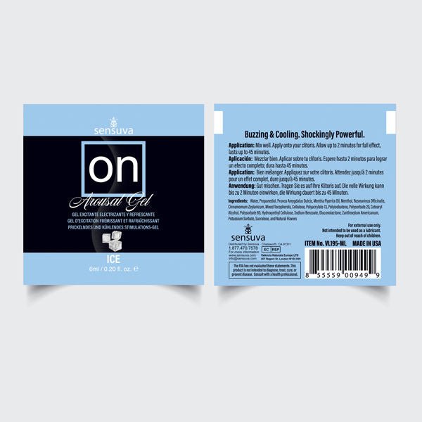 On Ice Arousal Gel 6ml Single - Use Packet - US Stores