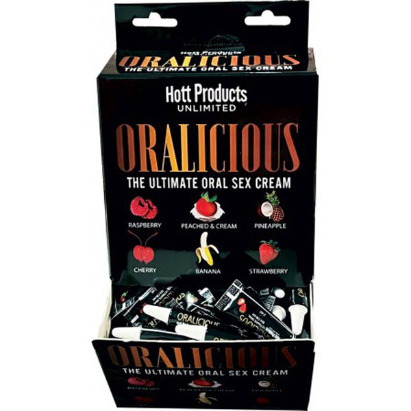 Oralicious Flavored Oral Sex Cream 144pc Display - of 2ml Tubes - US Stores