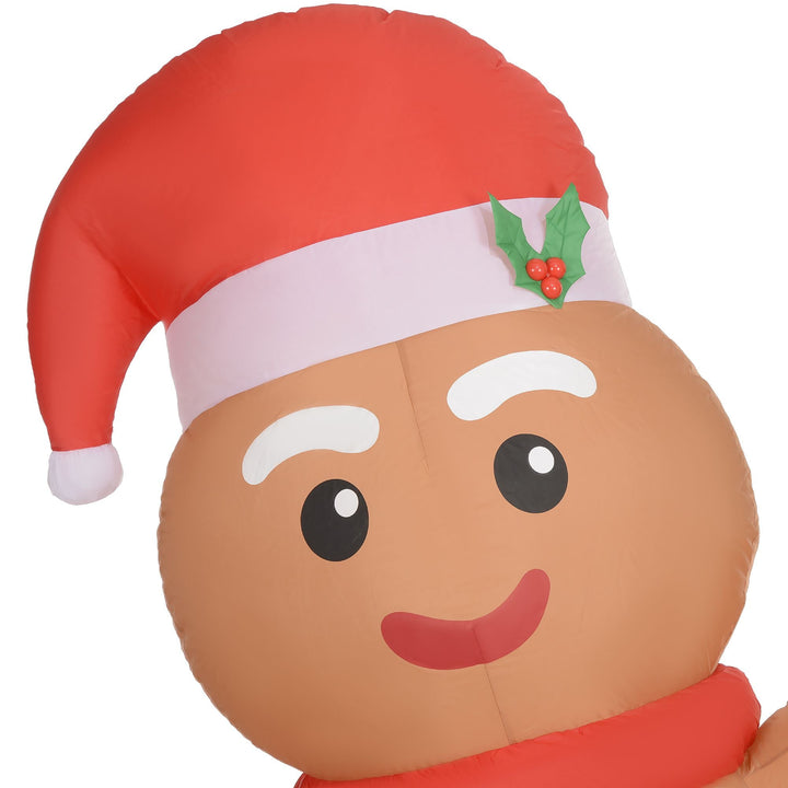 Outsunny 8FT Giant Inflatable Gingerbread Man, Christmas Blow Up Decorations with LED Lights for Indoor, Outdoor, Yard - US Stores