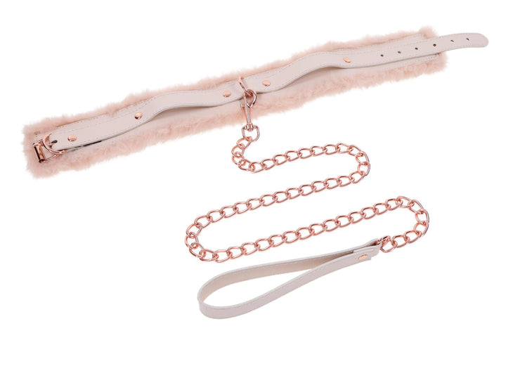 Peaches N Creame Fur Collar and Leash - Pink - US Stores