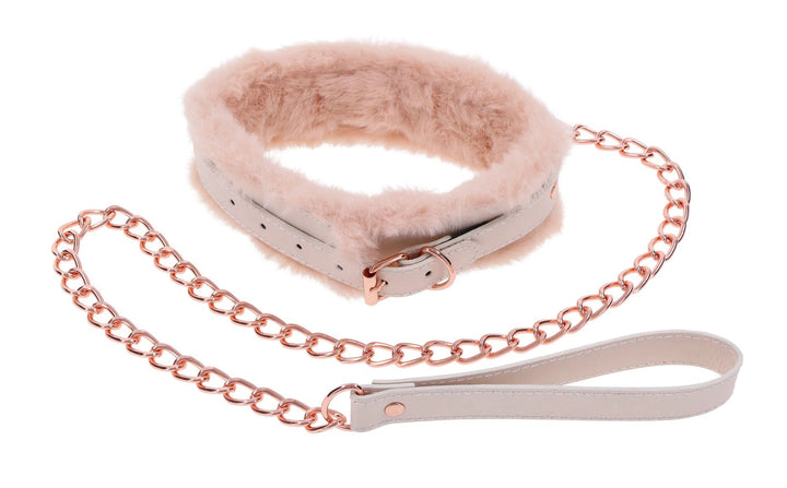 Peaches N Creame Fur Collar and Leash - Pink - US Stores